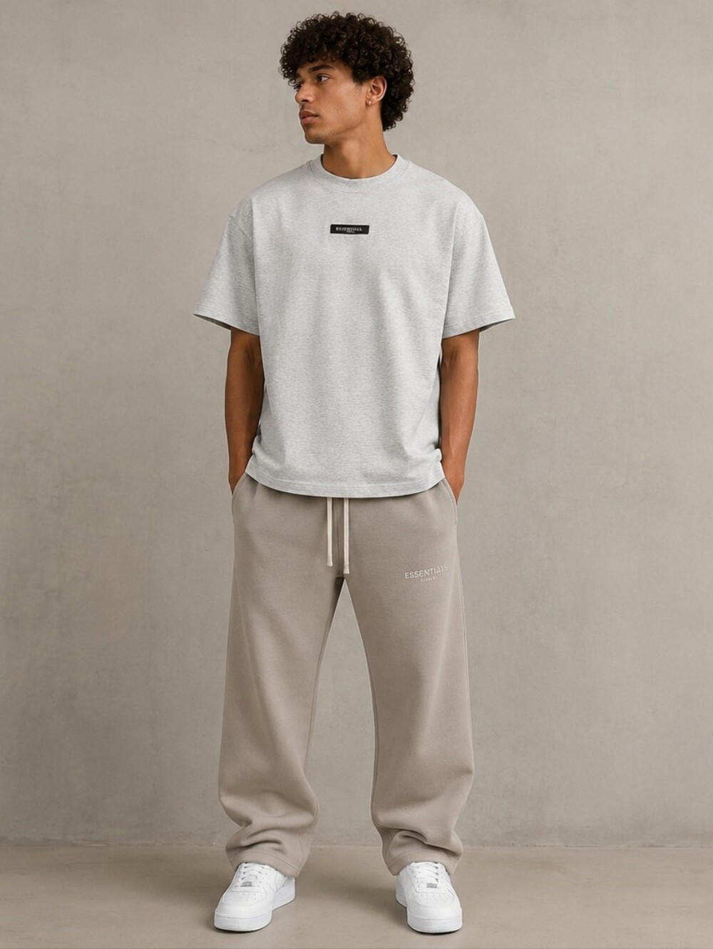 Fear of God Essentials Heavy Jersey Crewneck Tee Light Heather Grey SS24 NWT S
